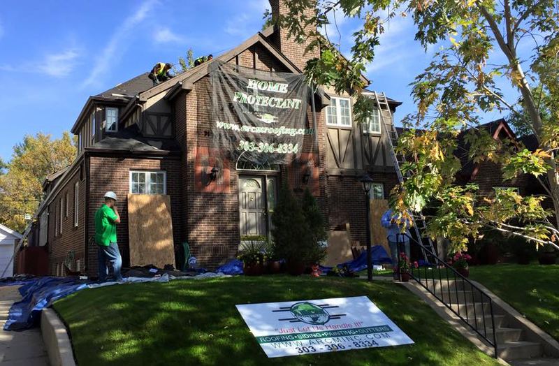 Partial roof replacement tie-in on a Denver home